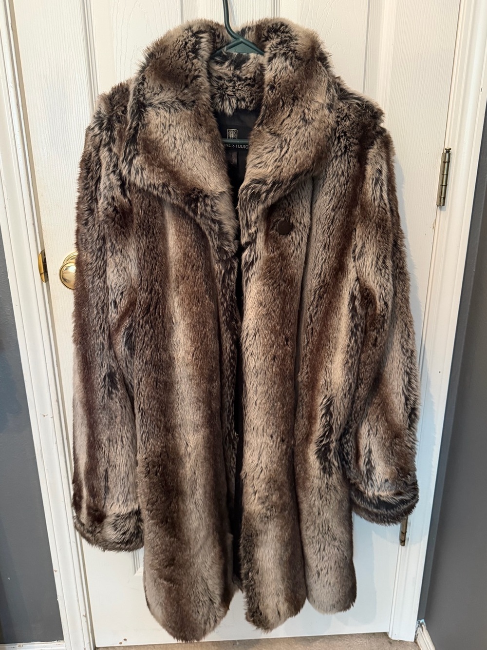 Classic Brown Faux Fur Trench Coat - Women's Warm Outerwear